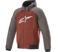 Alpinestars Chrome Sport Hoodie de moto, Rouge/Gris, Taille S