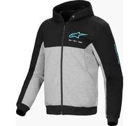 Alpinestars Chrome V2 Duo Sport Sweat à capuche zippé de moto, noir-gris-bleu, taille 5XL pour homme