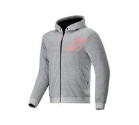 Alpinestars Chrome V2 Sport Sweat à capuche zippé de moto, gris-rouge, taille L pour homme