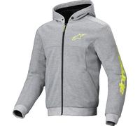Alpinestars Chrome V2 Sport Sweat à capuche zippé de moto, gris-jaune, taille 2XL pour homme