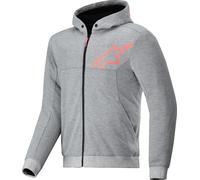 Alpinestars Chrome V2, sweat à capuche zippé 3XL Gris/Rouge Néon Gris/Rouge Néon