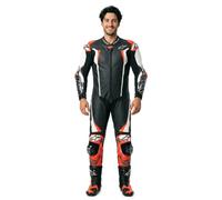 Alpinestars Combinaison en cuir Racing Absolute V2 1 pièce Noir/Blanc/Rouge fluo Taille 50