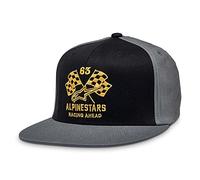 Alpinestars, Double Check Flatbill Hat, Casquette De Baseball, Noir/Charbon/Jaune, S/M, Homme