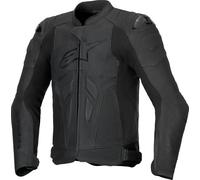 Alpinestars Dusk Airflow, veste en cuir perforé 58 Noir/Noir Noir/Noir