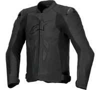 Alpinestars Dusk Airflow, veste en cuir perforé 50 Noir/Noir Noir/Noir