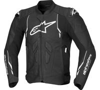 Alpinestars Blouson de moto en cuir Dusk Noir/Blanc Taille 52 Homme
