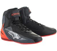 Alpinestars Faster 3 2024 perforé Chaussures de moto, noir-gris-rouge, taille 42 pour homme