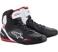 Alpinestars Faster 3 Rideknit Chaussures de moto, Noir/Blanc/Rouge, Taille 6 (38)
