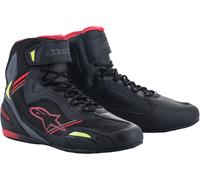 Alpinestars Faster 3 Rideknit Chaussures de moto, noir-rouge-jaune, taille 42 43 pour homme