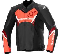 Alpinestars Faster V3 Airflow, veste en cuir 48 Noir/Rouge Néon Noir/Rouge Néon