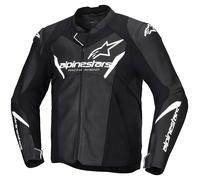 Alpinestars Faster V3, veste en cuir 50 Noir/Blanc Noir/Blanc