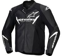 Alpinestars Faster V3, veste en cuir 50 Noir/Blanc Noir/Blanc