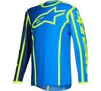 Alpinestars Fluid Apex Maillot de motocross, bleu/jaune, Taille L