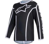 Alpinestars Fluid Apex Maillot de motocross pour jeunes, noir/gris, Taille S