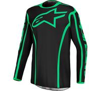 Alpinestars Fluid Apex V2 Maillot Motocross, noir/néon vert, Taille S