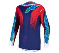 alpinestars Fluid Drag Hommes Maillot MX Bleu/Rouge XL