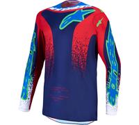 alpinestars Fluid Drag Hommes Maillot MX Bleu/Rouge L