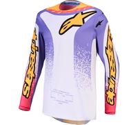 Alpinestars Fluid Drag Maillot Motocross, violet/jaune/rose, Taille S
