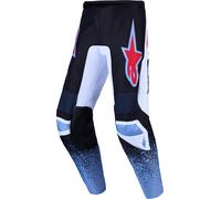 Alpinestars Fluid Drag Pantalon de motocross, Noir/Blanc/Rouge/Bleu, Taille 30