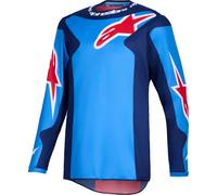 Alpinestars Fluid Grid Maillot de motocross, bleu/rouge, Taille S