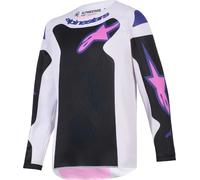 Alpinestars Fluid Grid Maillot de motocross pour jeunes, Noir/gris clair, Taille M
