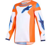 Alpinestars Fluid Grid Maillot de motocross pour jeunes, Orange/Bleu, Taille M