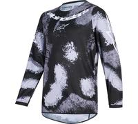 Alpinestars Fluid LAHND Maillot de motocross pour jeunes, Noir/Blanc, Taille L
