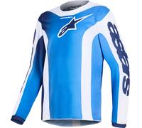 Alpinestars Fluid Portl Maillot de motocross pour jeunes, blanc-bleu, taille L