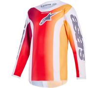 Alpinestars Fluid Portl Maillot de motocross pour jeunes, gris-rouge, taille XL