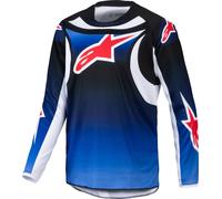 Alpinestars Fluid Wurx Maillot de motocross pour jeunes, noir-bleu, taille M