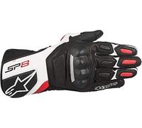 Alpinestars Gants de moto courts Gant de moto SP-8 V2 Gant Cuir noir/blanc 3XL, Hommes, Sportler, toute l'année, blanche