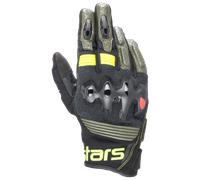 Gants de moto en cuir Alpinestars Halo forêt noir jaune flo