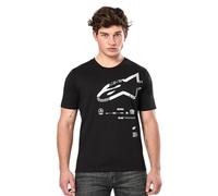 Alpinestars Geografica SS Csf Tee T-Shirt de Sport Manches Courtes Col Rond, Noir, XL Homme