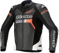 Alpinestars GP Force Airflow Veste en cuir de moto, noir-blanc-rouge, taille 54 pour homme
