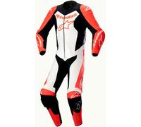 Alpinestars GP Force Lurv, combinaison en cuir 1pcs. perforée 58 Rouge Néon/Blanc/Noir Rouge Néon/Blanc/Noir