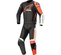 Alpinestars GP Force Phantom Leather Suit Lot de 2 Combinaisons en Cuir Noir/Blanc/Rouge Fluo