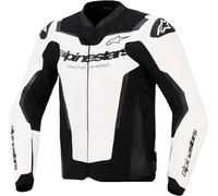 Alpinestars GP Force V2 Blouson de moto en cuir, Blanc/Noir, Taille 52