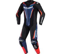 Alpinestars Combinaison en cuir moto GP Force V2 1 pièce Noir/Bleu/Rouge Néon Taille 58