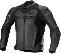 Alpinestars GP Force Veste en cuir de moto, noir/noir, Taille 52