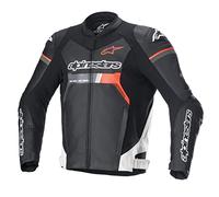 Alpinestars GP Force Veste en cuir de moto, schwarz/rot/weiß, 50