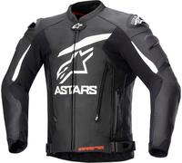 Alpinestars GP Plus V4 Veste en cuir de moto, Noir/Blanc, Taille 48