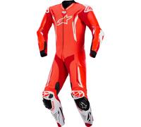 Alpinestars GP Tech V5 Combinaison de moto en cuir 1 pièce perforée, blanc-rouge, taille 52 pour homme