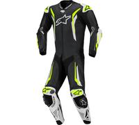 Alpinestars GP Tech V5 Combinaison de moto en cuir 1 pièce perforée, noir-blanc-jaune, taille 46 pour homme