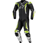 Alpinestars GP Tech V5 Combinaison de moto en cuir 1 pièce perforée, Noir/Blanc/Néon jaune, Taille 56