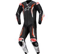 Alpinestars GP Tech V5 Combinaison de moto en cuir 1 pièce perforée, Noir/Blanc/Rouge néon, Taille 54