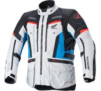 Alpinestars Honda Bogota Pro Drystar Veste textile de moto imperméable, Gris clair/bleu/rouge, Taille S