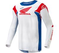 Alpinestars Honda Racer Iconic Maillot de motocross, blanc-rouge-bleu, taille L pour homme