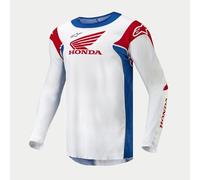 Alpinestars Honda Racer Iconic Maillot de motocross, blanc-rouge-bleu, taille XL pour homme
