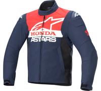 Alpinestars Honda SMX Softshell Veste textile de moto imperméable, bleu/noir/rouge, Taille M