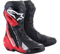 Alpinestars Honda Supertech R Bottes de moto, noir-rouge-bleu, taille 47 pour homme